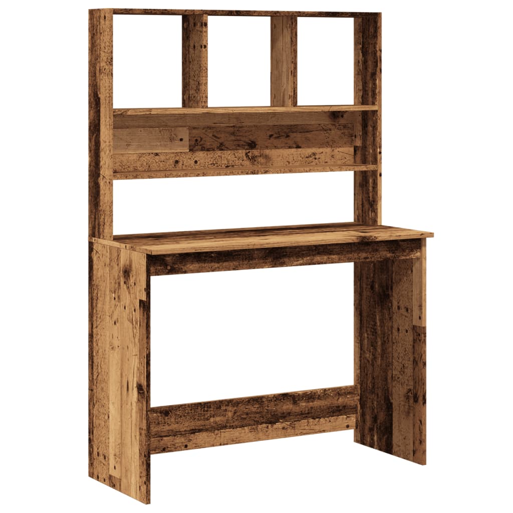 Bureau Met Schappen 102X45X148 Bewerkt Hout Kleur