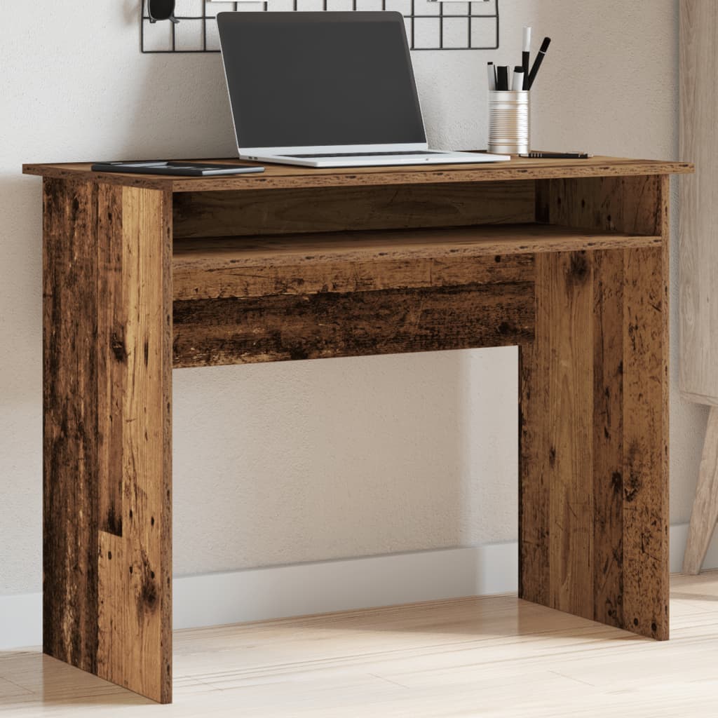 Bureau 90X50X74 Cm Bewerkt Hout Kleurig