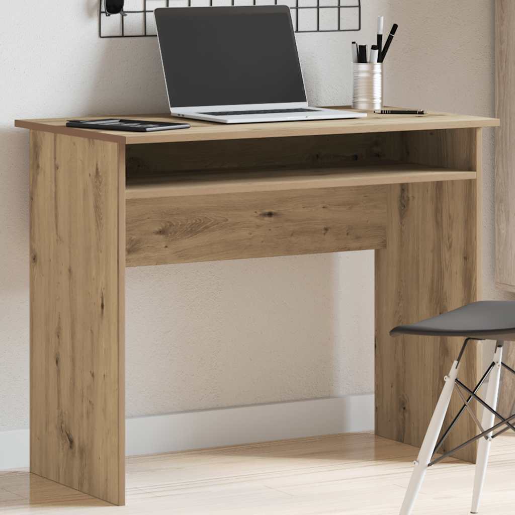 Bureau 90X50X74 Cm Bewerkt Hout Kleurig
