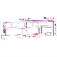 Tv-Meubel 150X30X44,5 Cm Bewerkt Hout Kleurig
