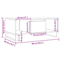 Salontafel 90X50X36,5 Cm Bewerkt Hout