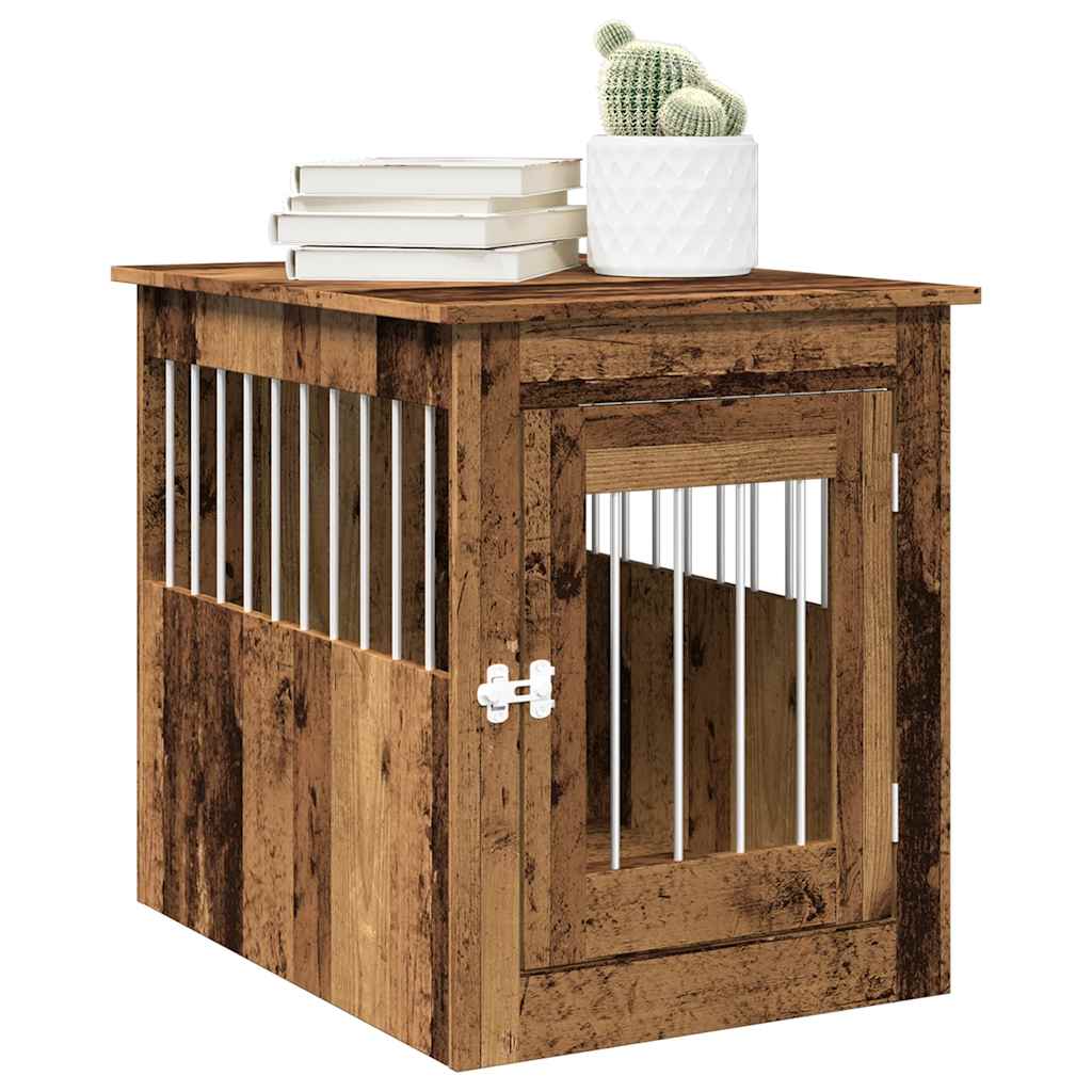 Hondenbench 64,5X80X71 Cm Bewerkt Hout Artisanaal Eikenkleur