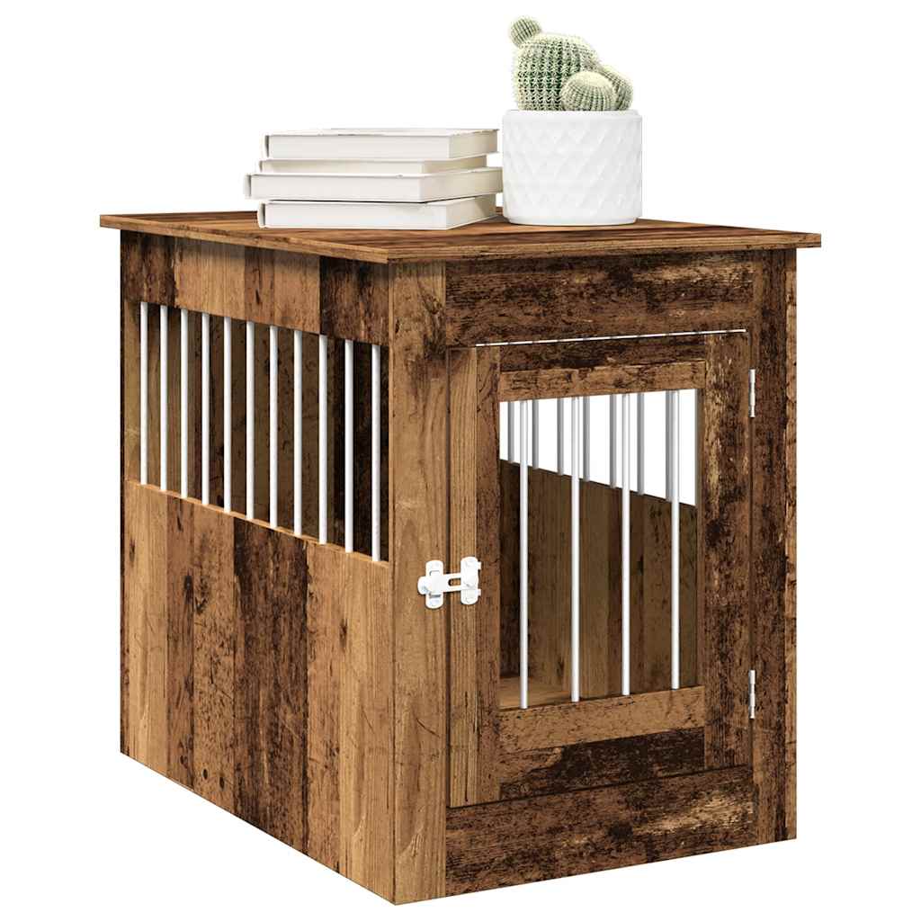 Hondenbench 64,5X80X71 Cm Bewerkt Hout Artisanaal Eikenkleur