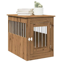 Hondenbench 64,5X80X71 Cm Bewerkt Hout Artisanaal Eikenkleur