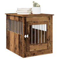 Hondenbench 64,5X80X71 Cm Bewerkt Hout Artisanaal Eikenkleur