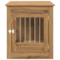 Hondenbench 64,5X80X71 Cm Bewerkt Hout Artisanaal Eikenkleur