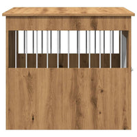 Hondenbench 64,5X80X71 Cm Bewerkt Hout Artisanaal Eikenkleur