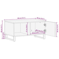 Salontafel 80X50X40 Cm Massief Mangohout Zwart