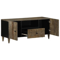 Tv-Meubel 105X33,5X46 Cm Massief Mangohout Lichtgrijs
