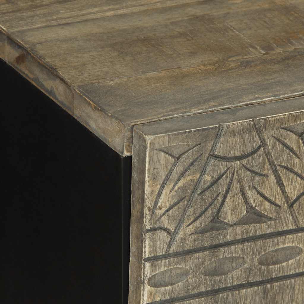 Tv-Meubel 105X33,5X46 Cm Massief Mangohout Lichtgrijs