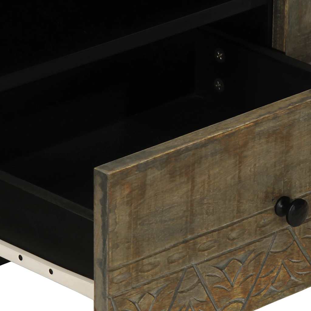 Tv-Meubel 105X33,5X46 Cm Massief Mangohout Lichtgrijs