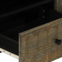 Tv-Meubel 105X33,5X46 Cm Massief Mangohout Lichtgrijs