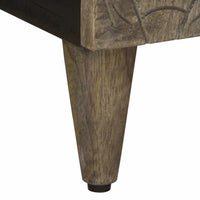 Tv-Meubel 105X33,5X46 Cm Massief Mangohout Lichtgrijs