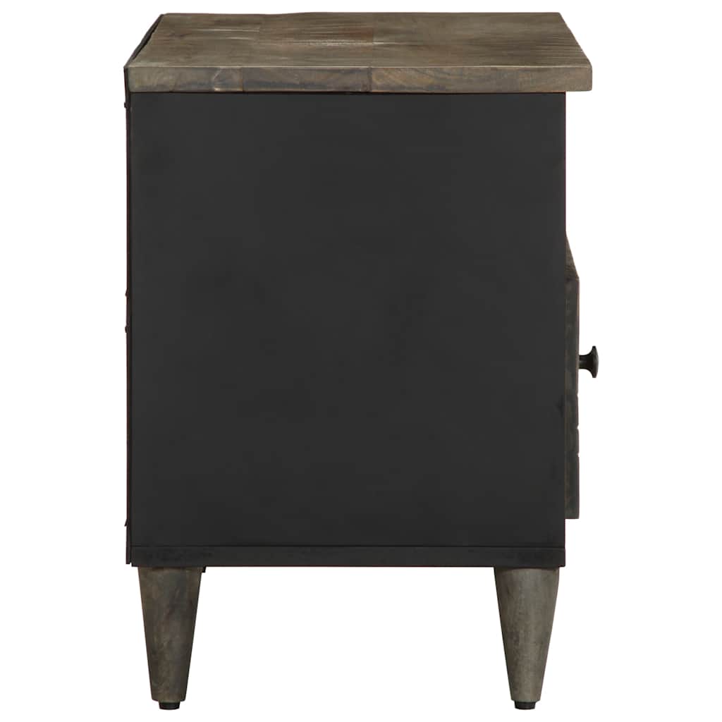 Tv-Meubel 80X33X46 Cm Massief Mangohout Zwart