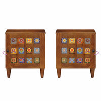 Nachtkastje 2 Pcs Bruin 40 X 33 X 46 Cm Massief Mango Hout
