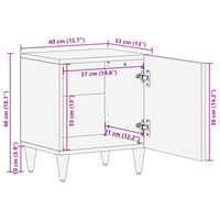 Nachtkastje 2 Pcs Bruin 40 X 33 X 46 Cm Massief Mango Hout