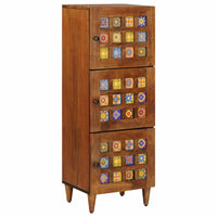 Hoge Kast 40 X 33 X 110 Cm Massief Mango Hout