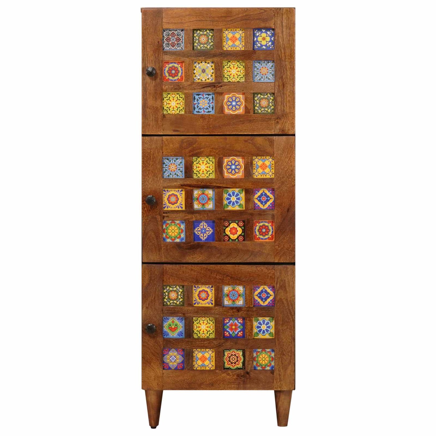 Hoge Kast 40 X 33 X 110 Cm Massief Mango Hout