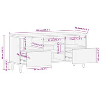 Tv-Meubel 100X33,5X46 Cm Massief Mangohout
