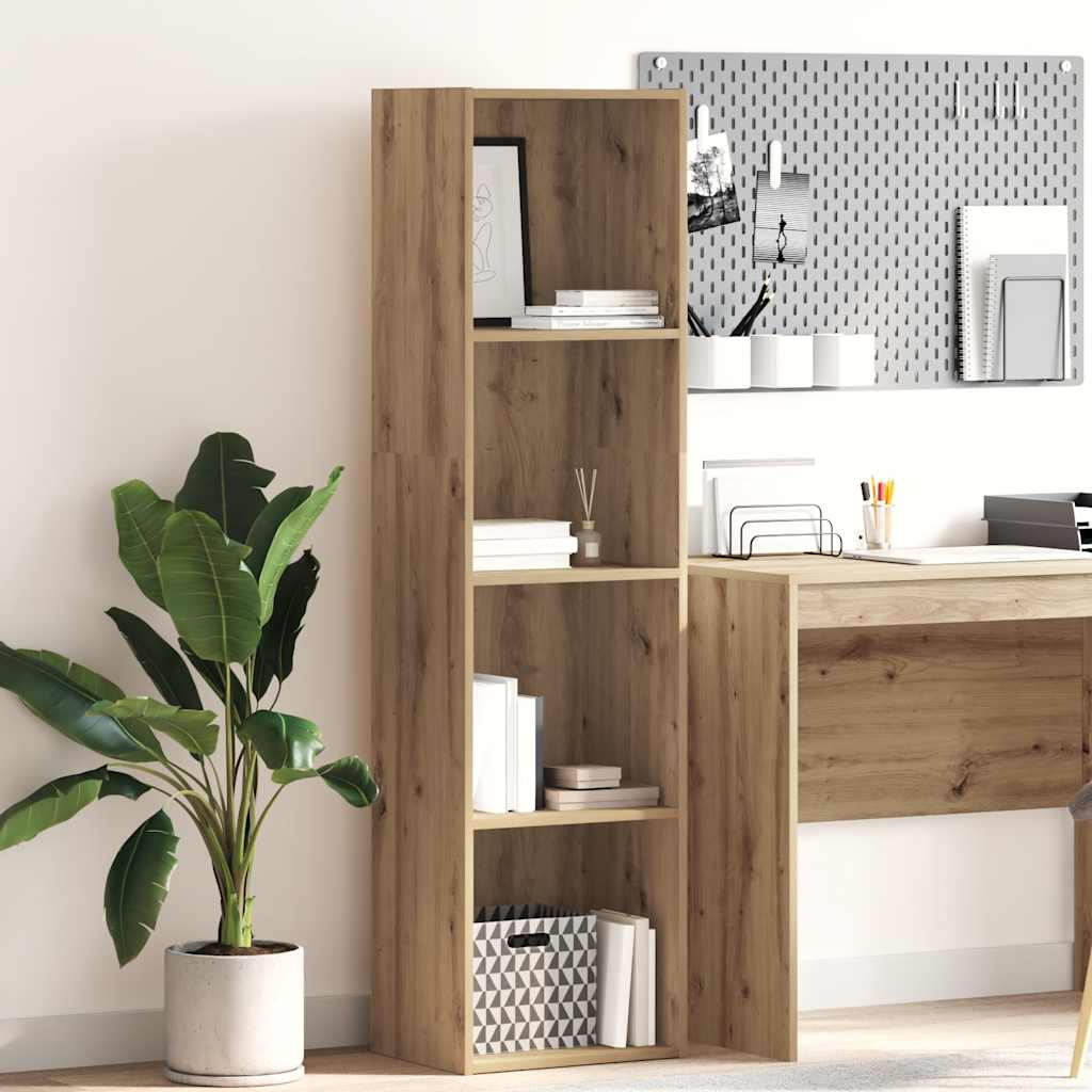 Boekenkast 60X30X Bewerkt Hout Artisanaal Eikenkleurig Artisian Oak