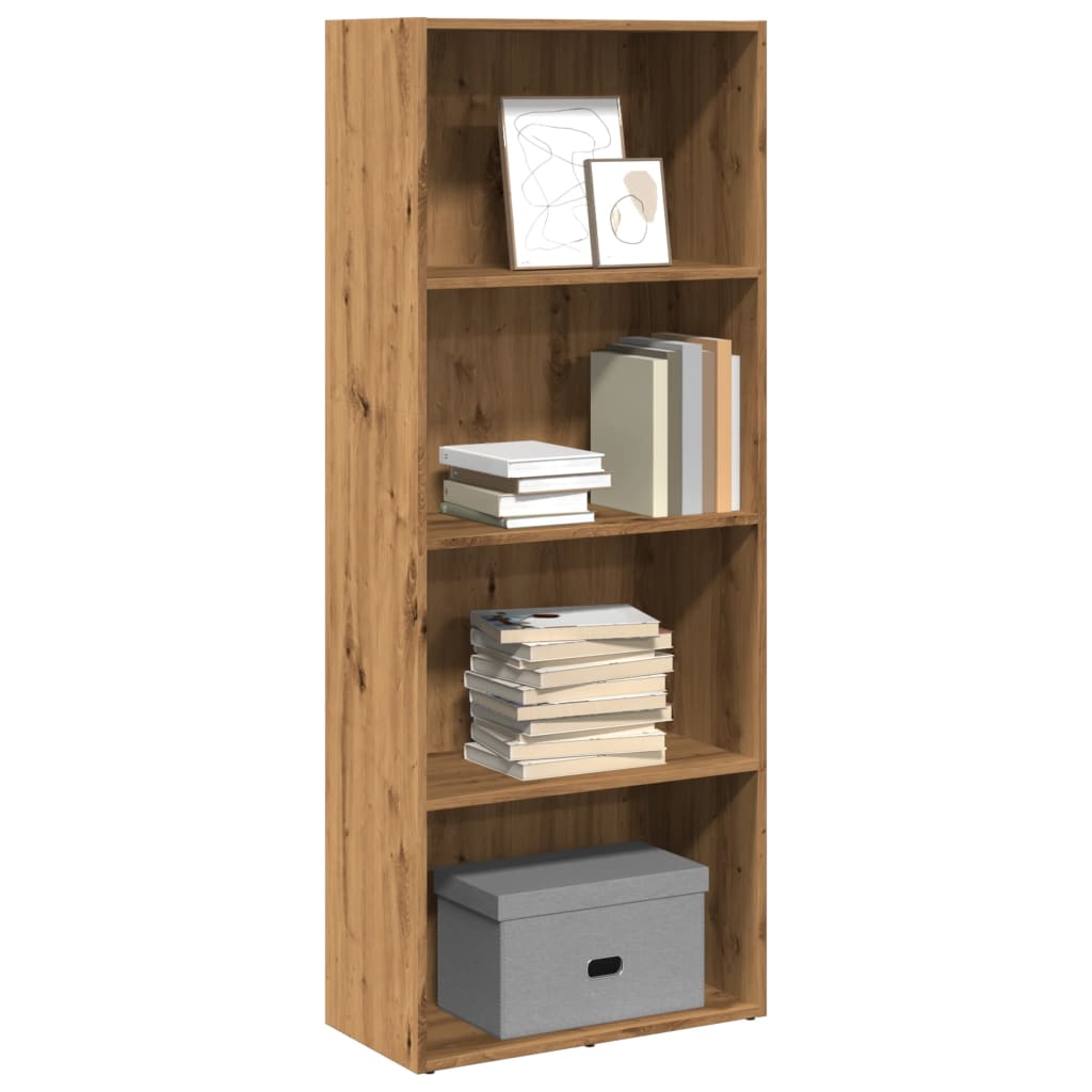 Boekenkast 60X30X Bewerkt Hout Artisanaal Eikenkleurig Artisian Oak