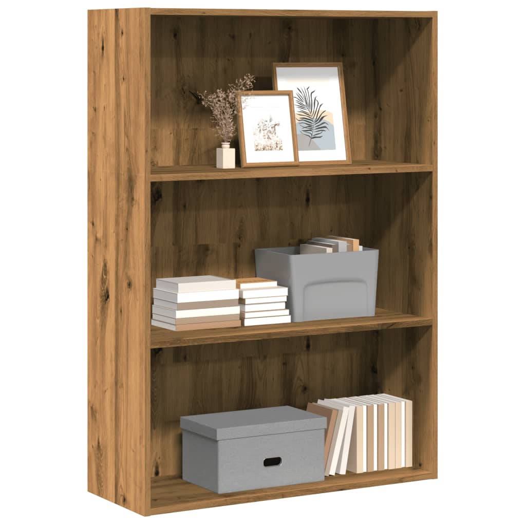 Boekenkast 60X30X Bewerkt Hout Artisanaal Eikenkleurig Artisian Oak