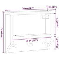 Wandkapstok Sandnes 45X12X35 Cm Massief Grenenhout