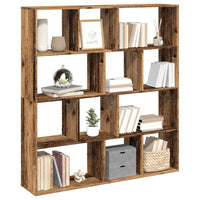 Boekenkast 132X29X141,5 Cm Bewerkt Hout Kleurig Oud Hout