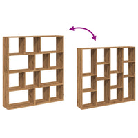 Boekenkast 132X29X141,5 Cm Bewerkt Hout Artisanaal Eikenkleur Artisian Oak