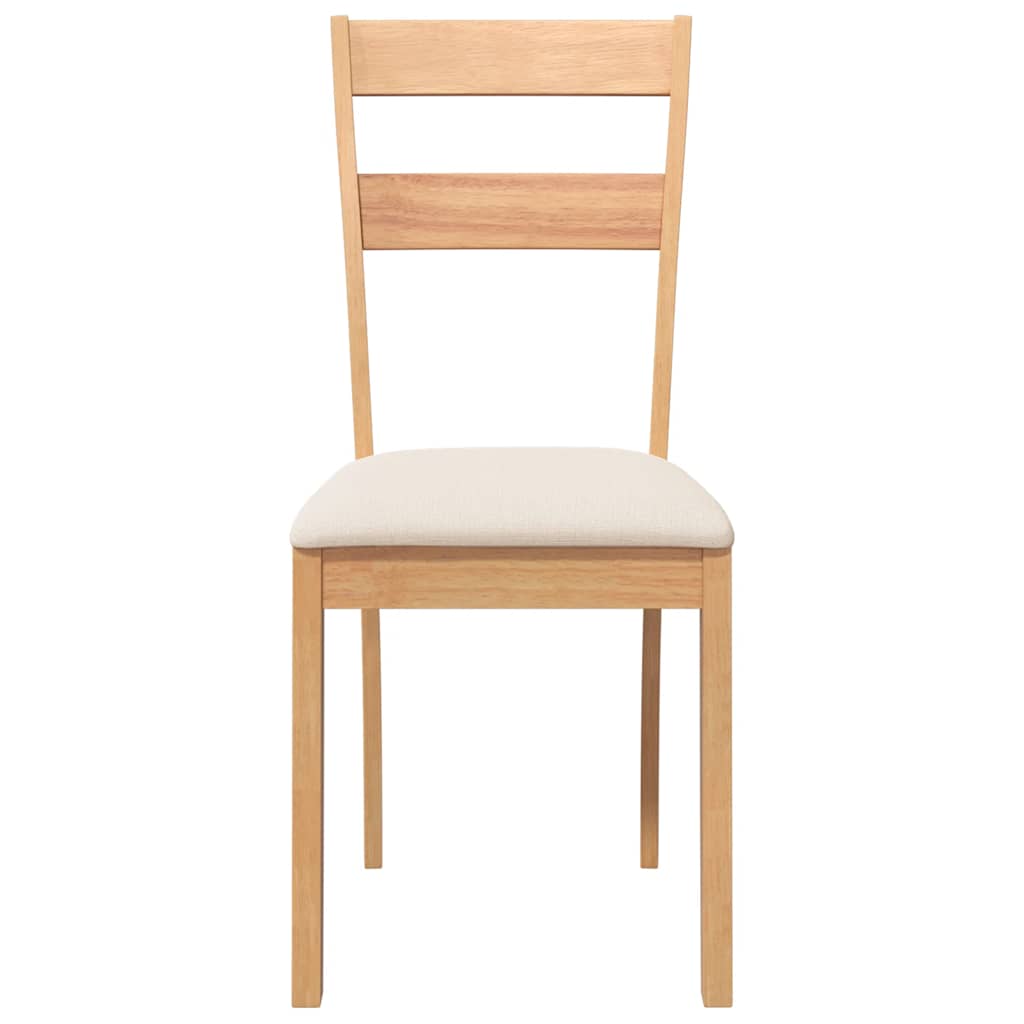 Eetkamerstoelen Met Kussens Massief Hout Naturel Rubber
