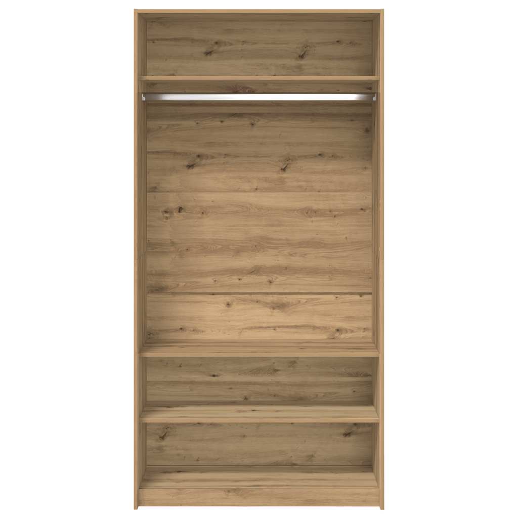Kledingkast Bewerkt Hout Artisanaal Eikenkleurig