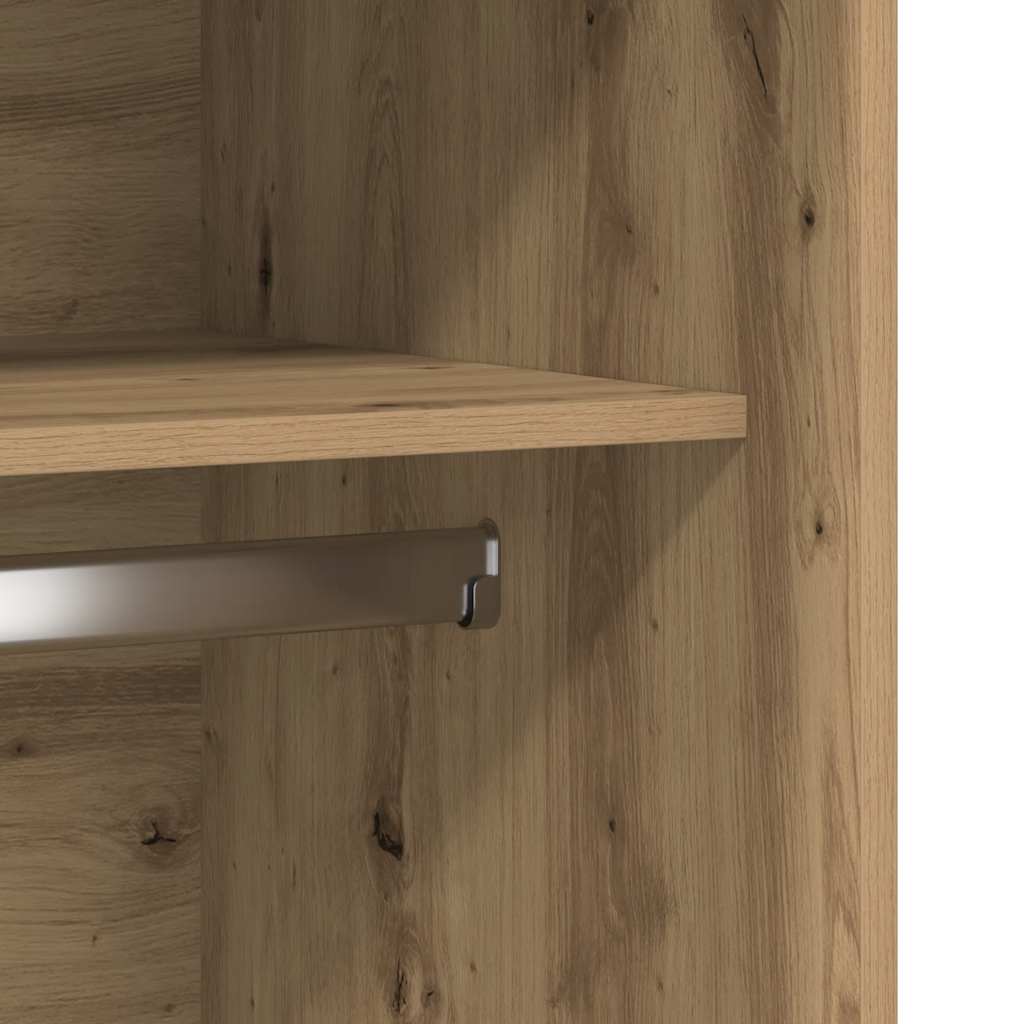 Kledingkast Bewerkt Hout Artisanaal Eikenkleurig