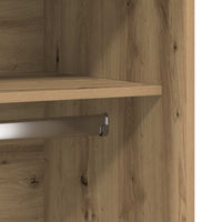 Kledingkast Bewerkt Hout Artisanaal Eikenkleurig