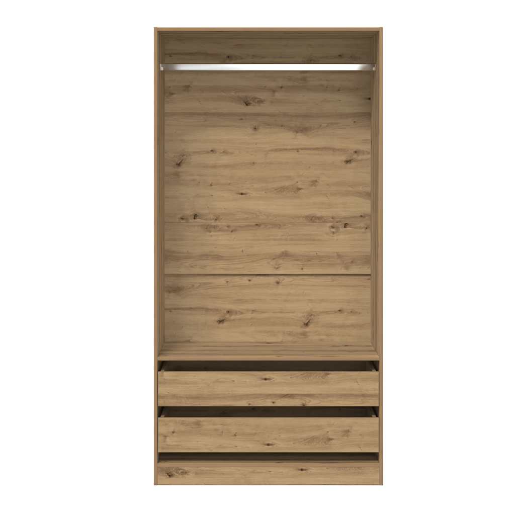 Kledingkast Bewerkt Hout Artisanaal Eikenkleurig