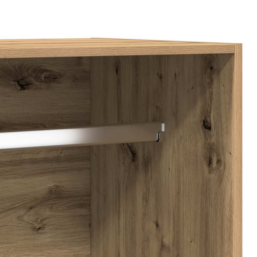 Kledingkast Bewerkt Hout Artisanaal Eikenkleurig