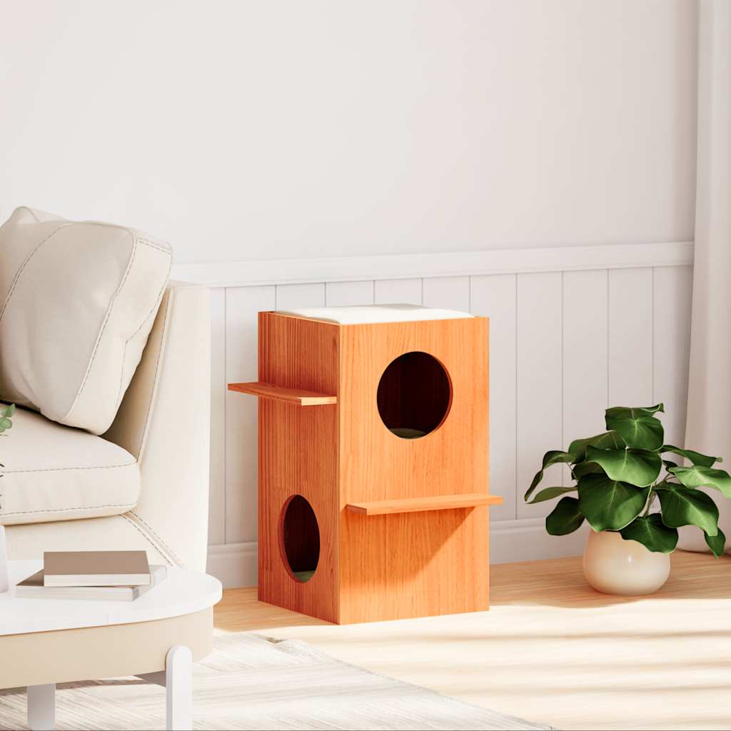 Kattenhuis 43X43X60 Cm Massief Grenenhout