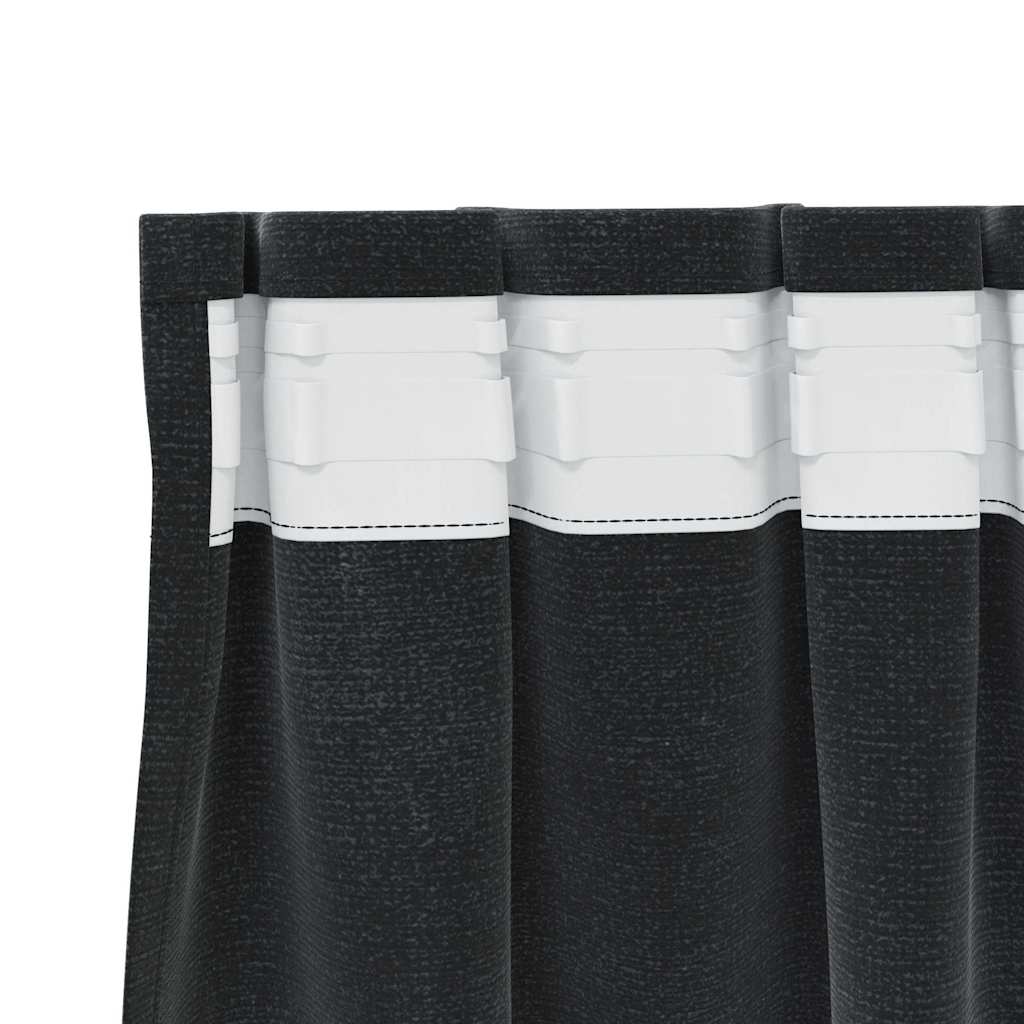 Verduisterende Gordijnen 2 Pcs Fluweel Zwart