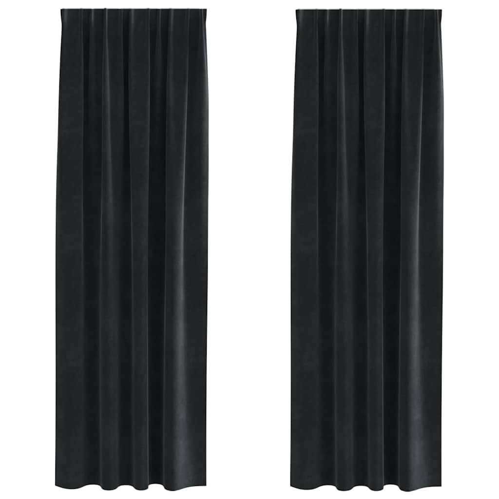 Verduisterende Gordijnen 2 Pcs Fluweel Zwart