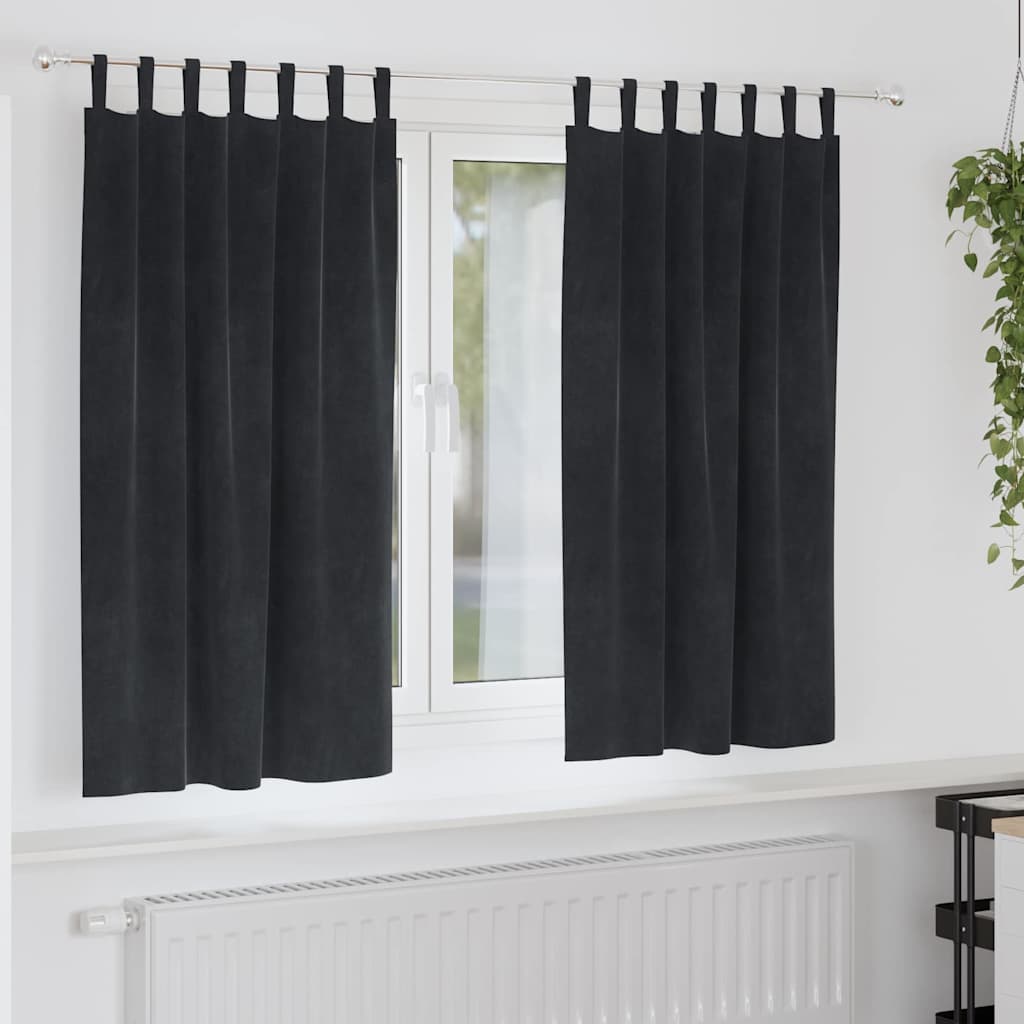 Verduisterende Gordijnen 2 Pcs Fluweel Zwart