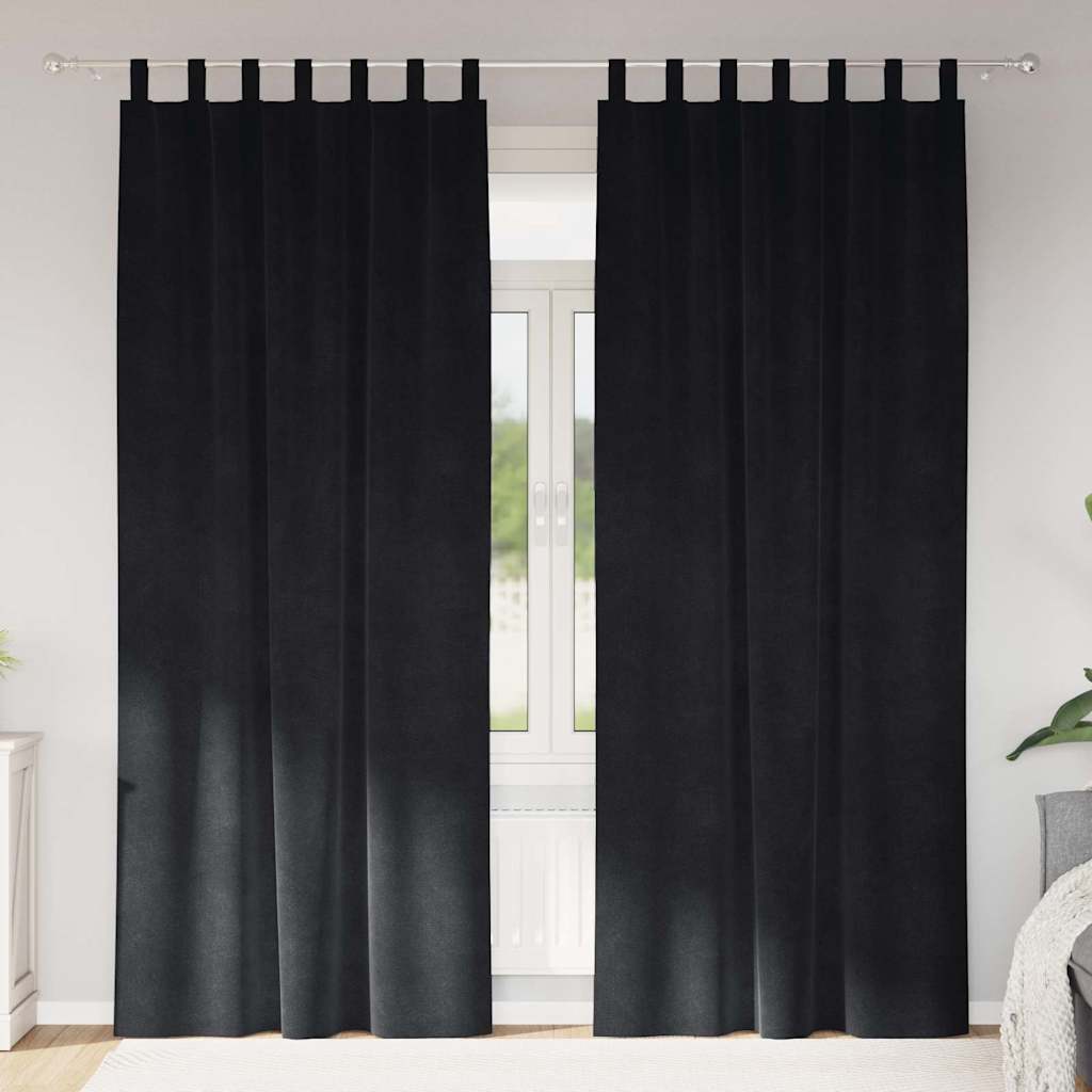 Verduisterende Gordijnen 2 Pcs Fluweel Zwart