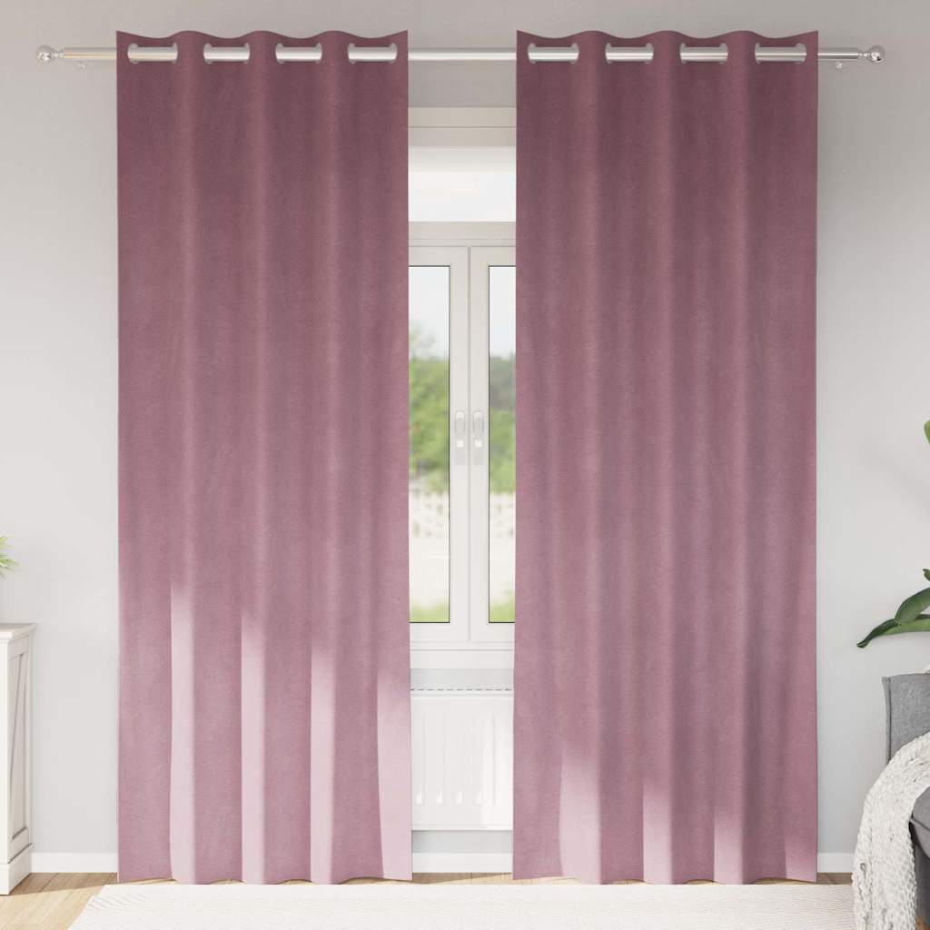 Verduisterende Gordijnen 2 Pcs Fluweel Donkerroze