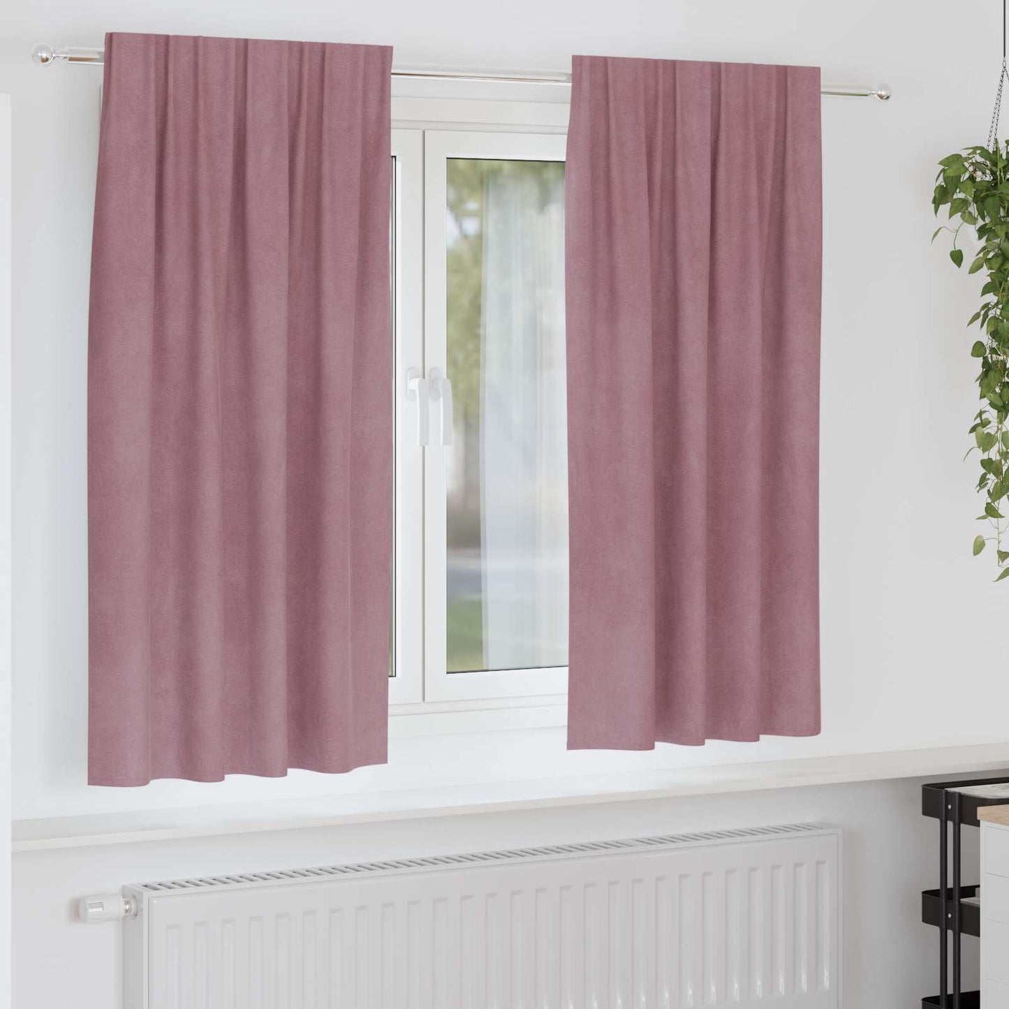 Verduisterende Gordijnen 2 Pcs Fluweel Donkerroze