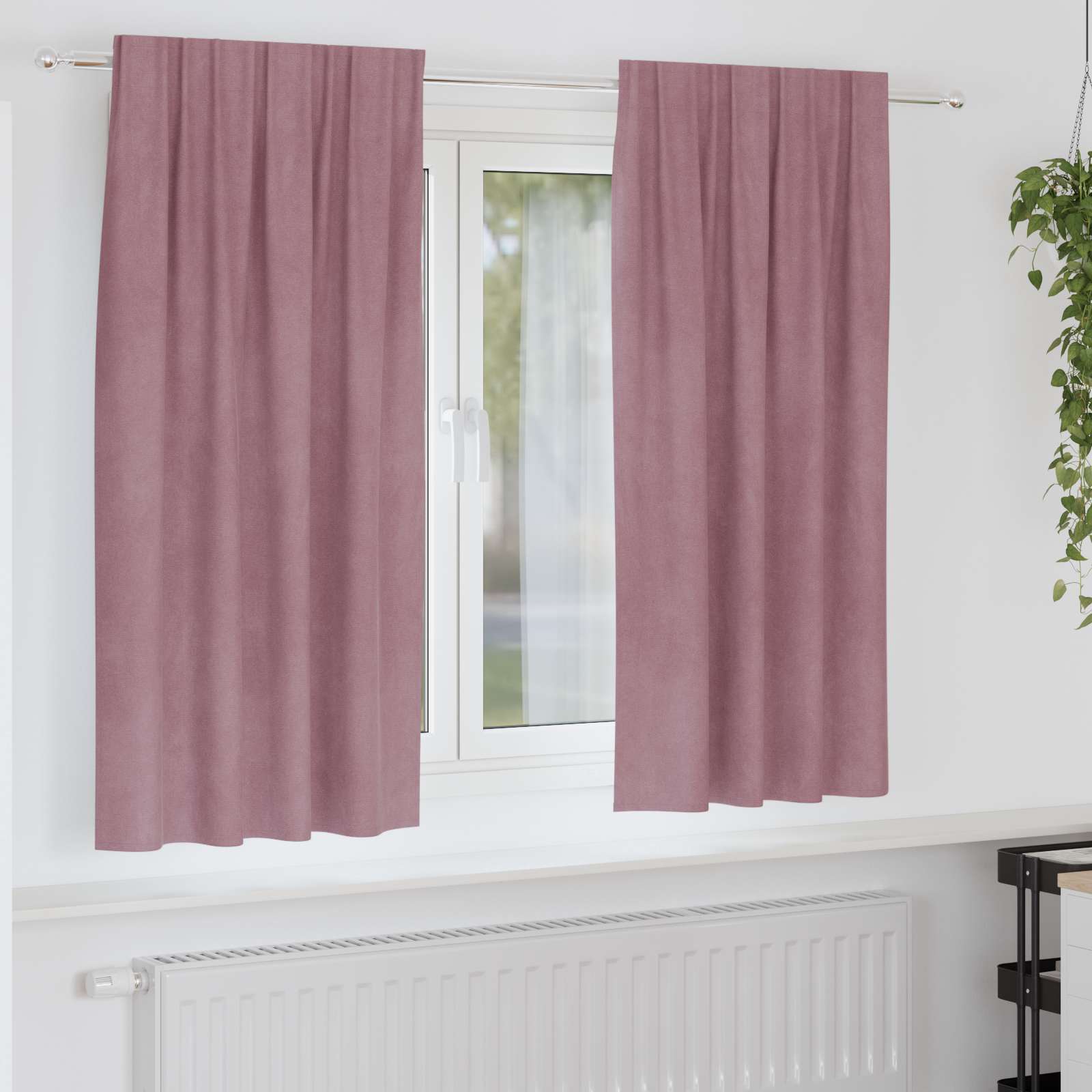 Verduisterende Gordijnen 2 Pcs Fluweel Donkerroze