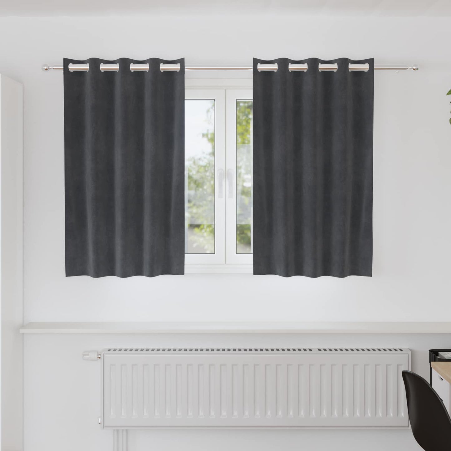Verduisterende Gordijnen 2 Pcs Fluweel Lichtgrijs
