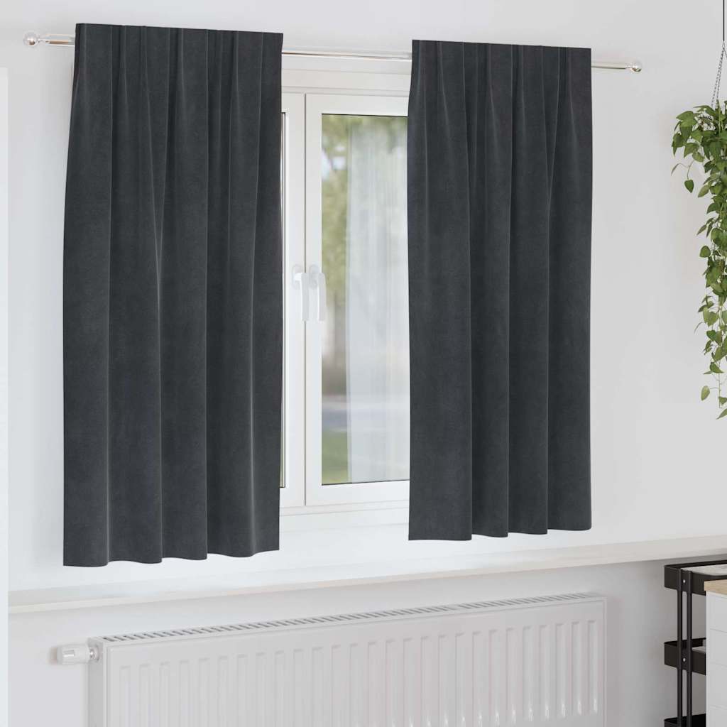 Verduisterende Gordijnen 2 Pcs Fluweel Lichtgrijs
