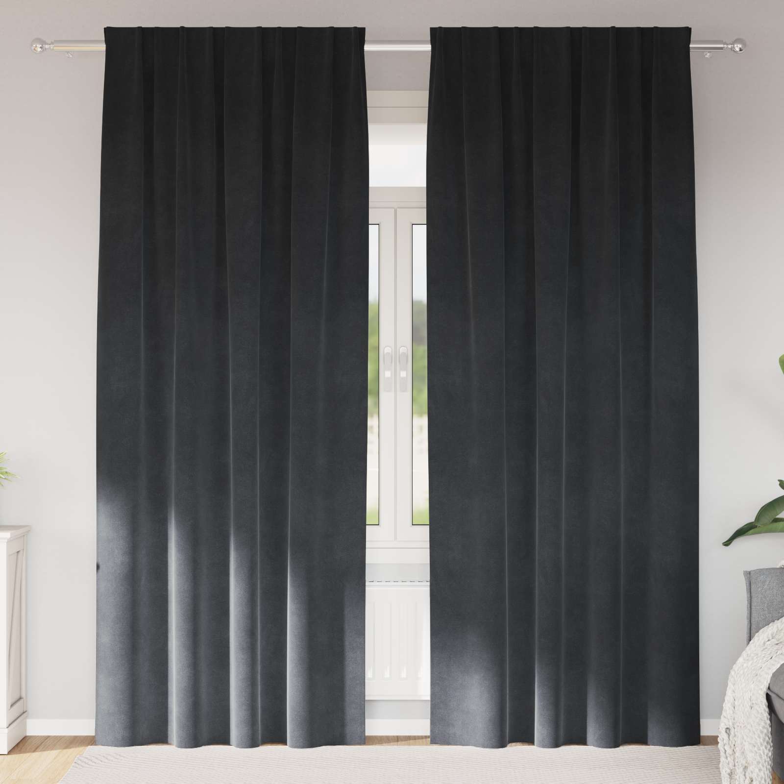 Verduisterende Gordijnen 2 Pcs Fluweel Lichtgrijs