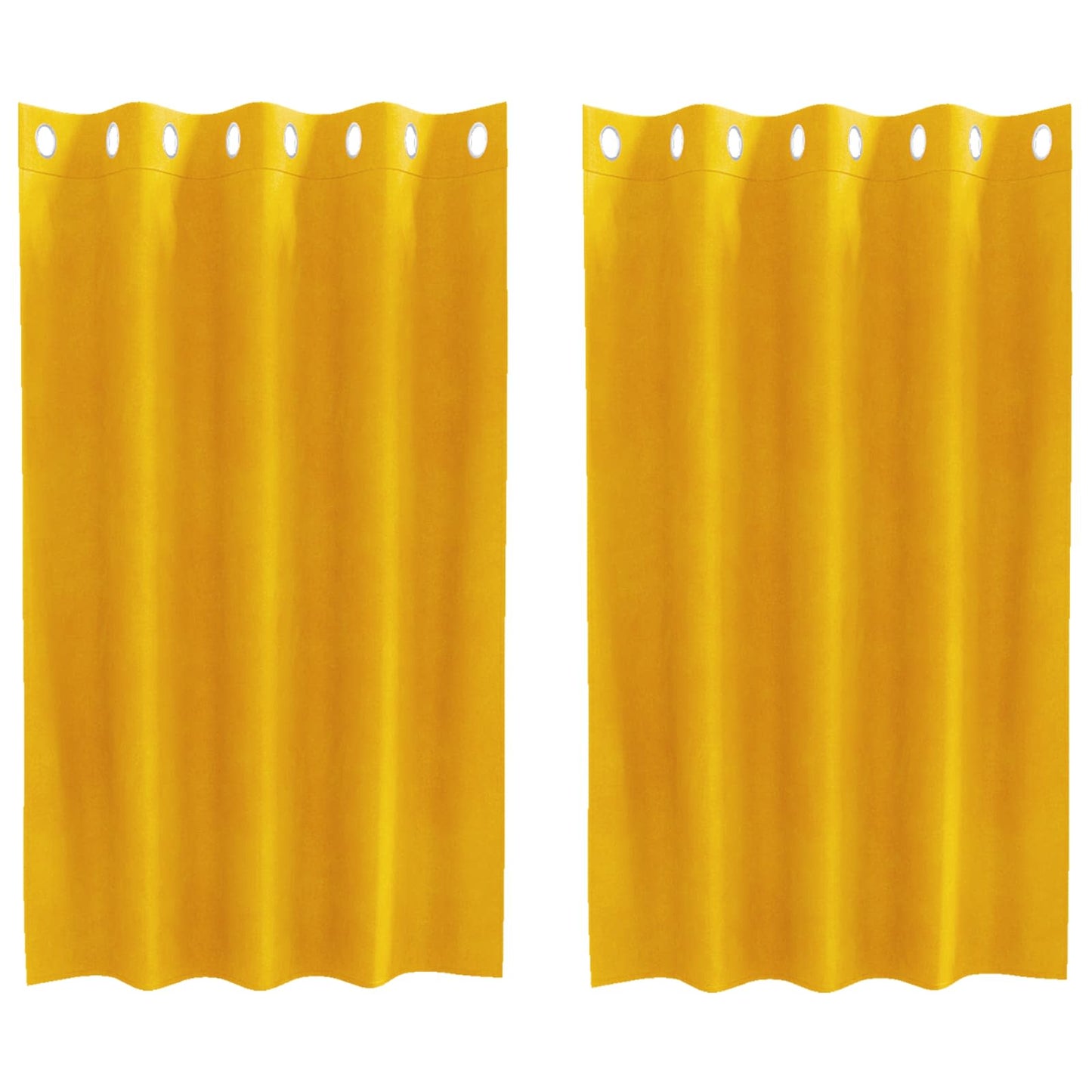 Verduisterende Gordijnen 2 Pcs Fluweel Mosterdgeel