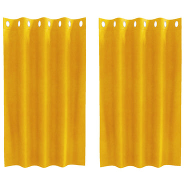 Verduisterende Gordijnen 2 Pcs Fluweel Mosterdgeel