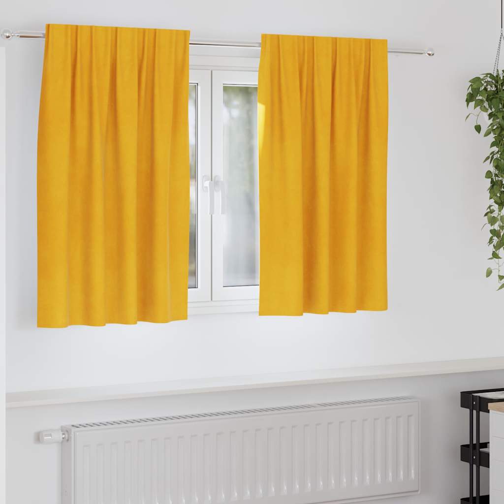 Verduisterende Gordijnen 2 Pcs Fluweel Mosterdgeel