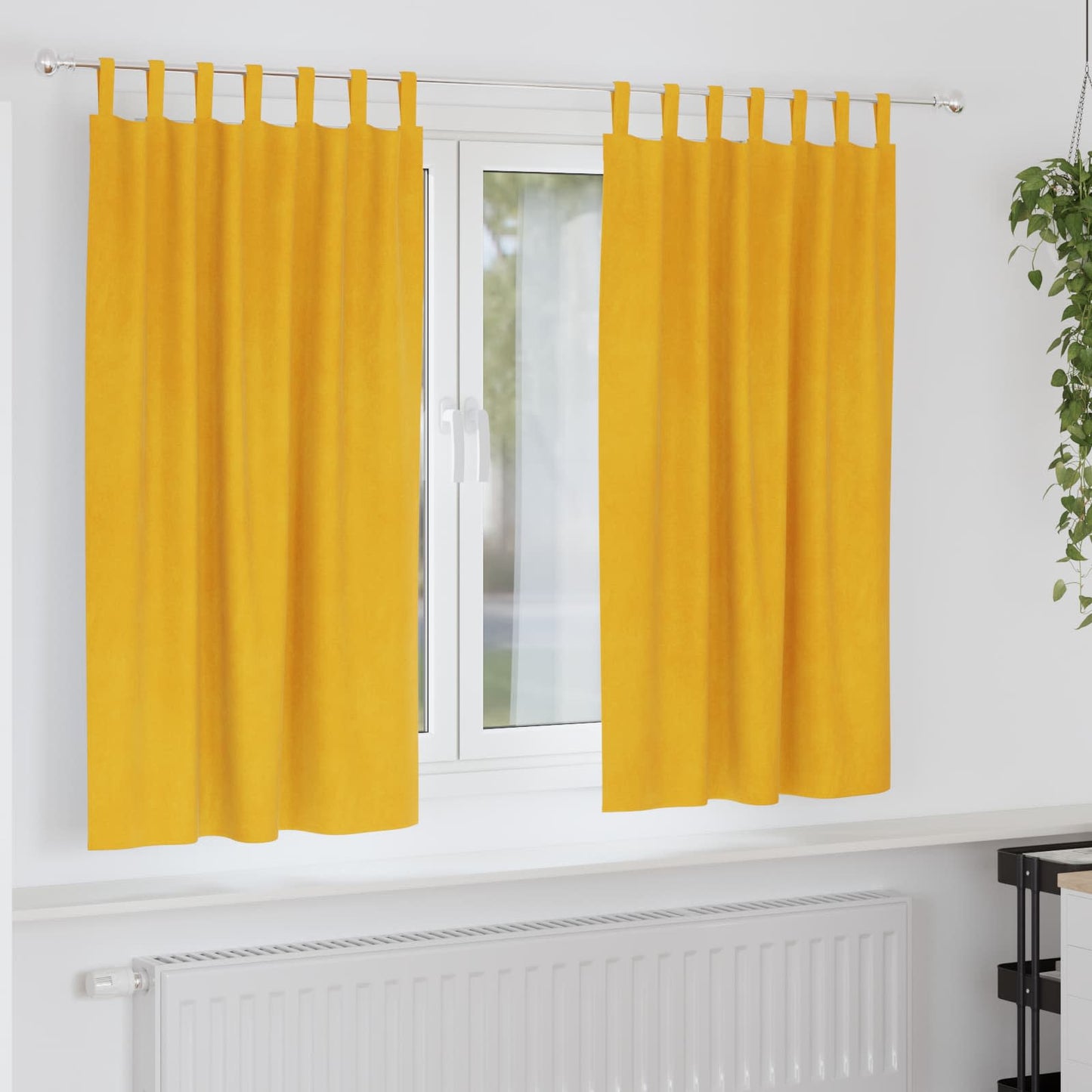 Verduisterende Gordijnen 2 Pcs Fluweel Mosterdgeel